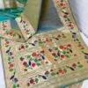 Bandhani Paithani Silk Sarees LightCyan Bandhani Paithani Silk Sarees LightCyan