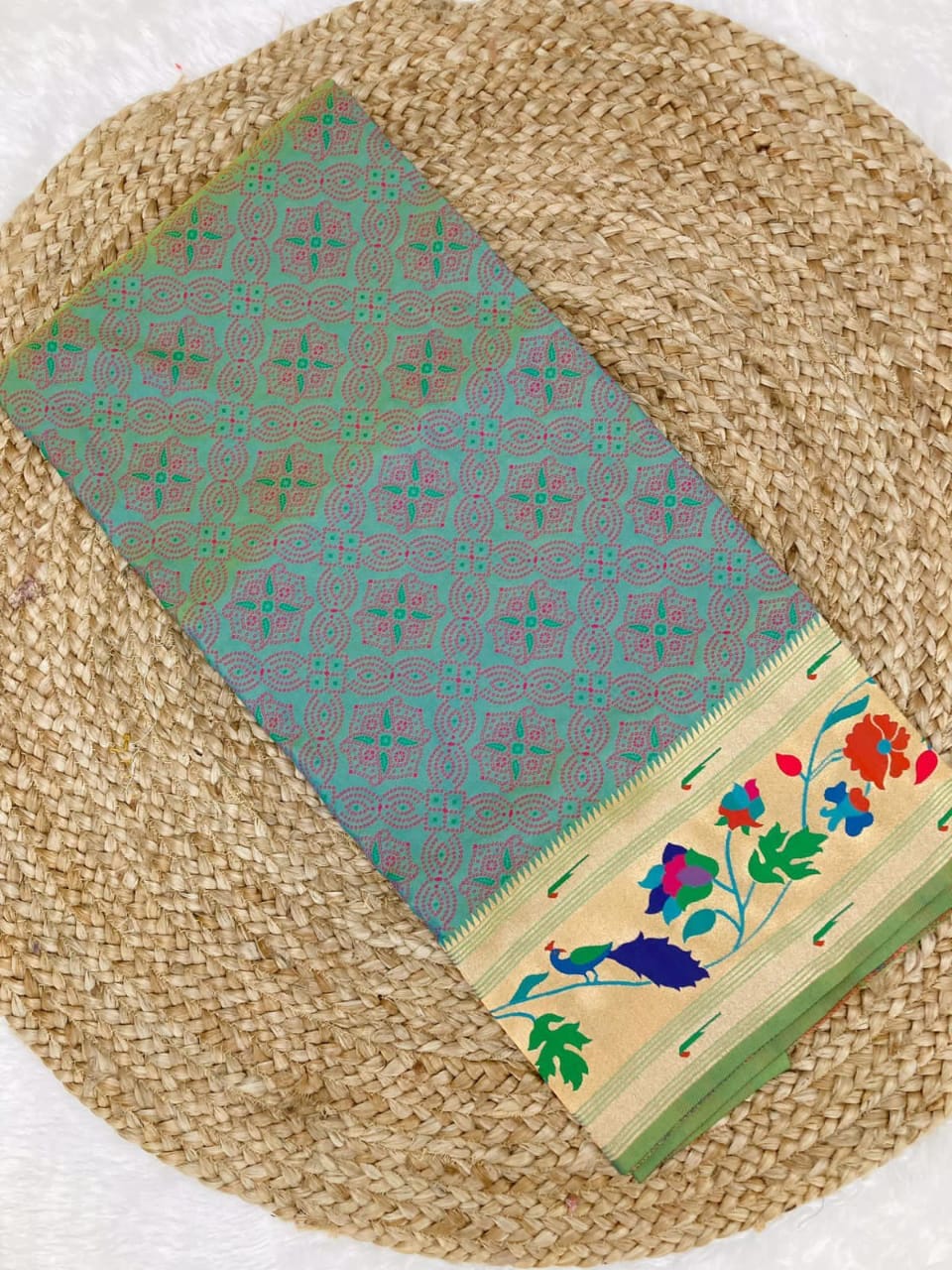 Bandhani Paithani Silk Sarees LightCyan (2) Bandhani Paithani Silk Sarees LightCyan (2)