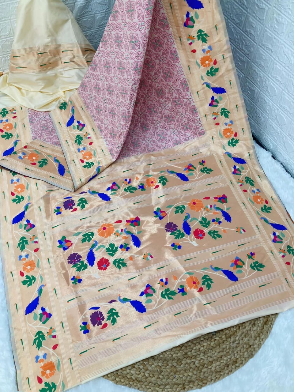 Bandhani Paithani Silk Sarees Lily Bandhani Paithani Silk Sarees Lily