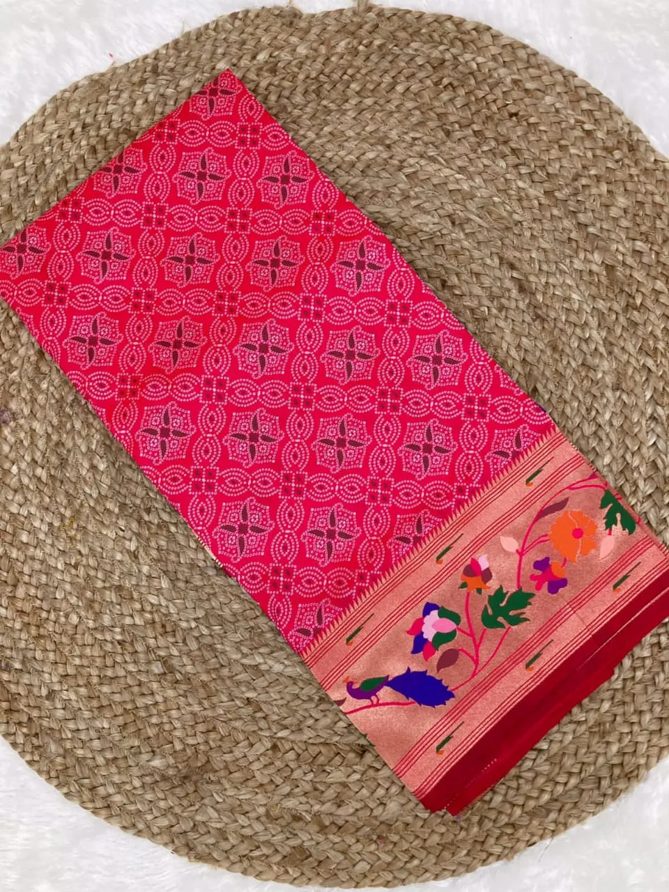 Bandhani Paithani Silk Sarees Pink (2) Bandhani Paithani Silk Sarees Pink (2)