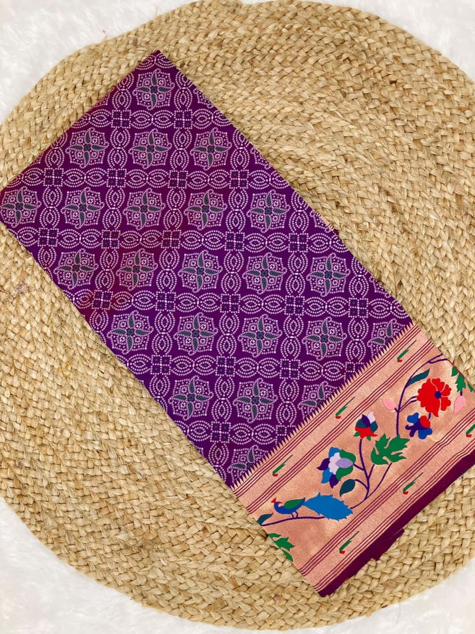 Bandhani Paithani Silk Sarees Purple (2) Bandhani Paithani Silk Sarees Purple (2)