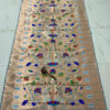 Brocade Paithani Silk Dupatta for Bride Blue