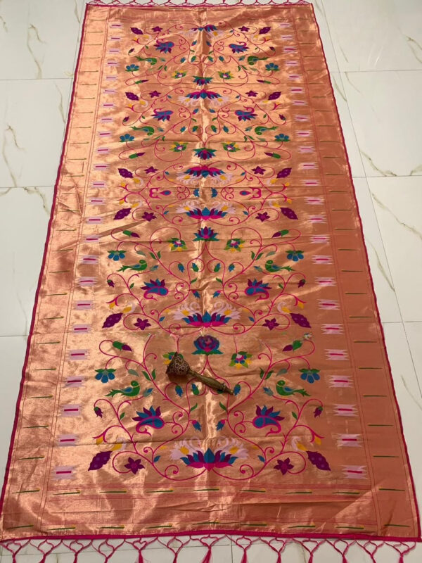 Brocade Paithani Silk Dupatta for Bride Rani