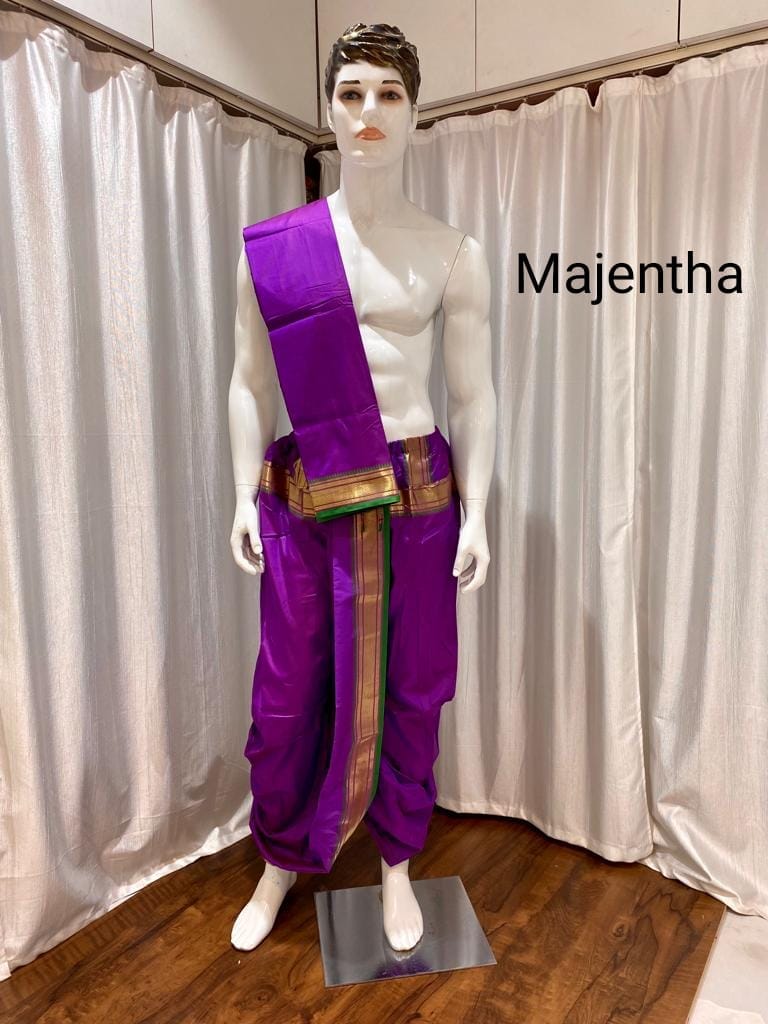 Men's Ready-Made Dhoti & Uparne Majentha