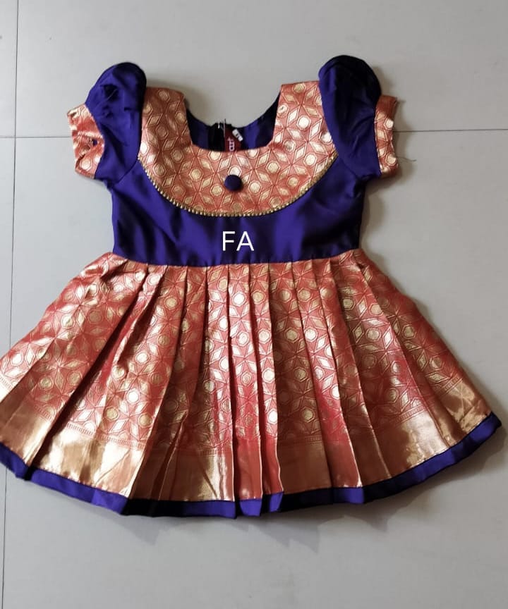 Padava Special Traditional Pattern Frock Blue Padava Special Traditional Pattern Frock Blue