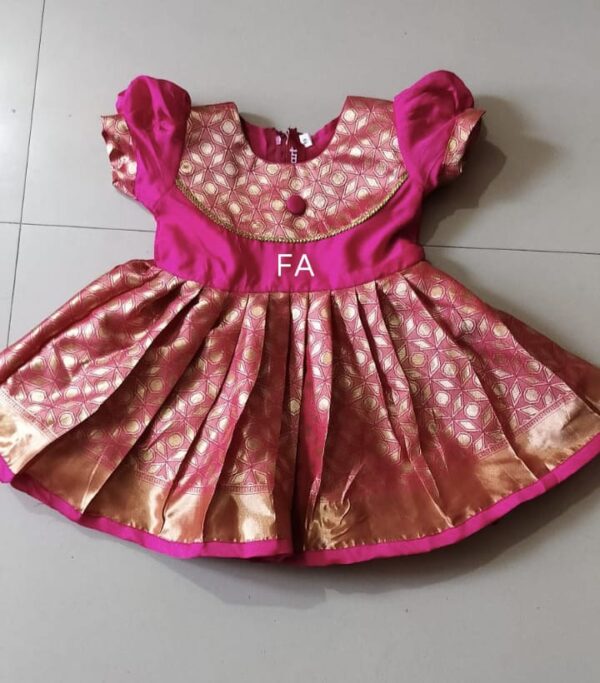 Padava Special Traditional Pattern Frock Pink (2)