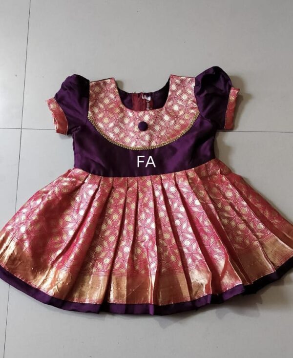 Padava Special Traditional Pattern Frock Purple