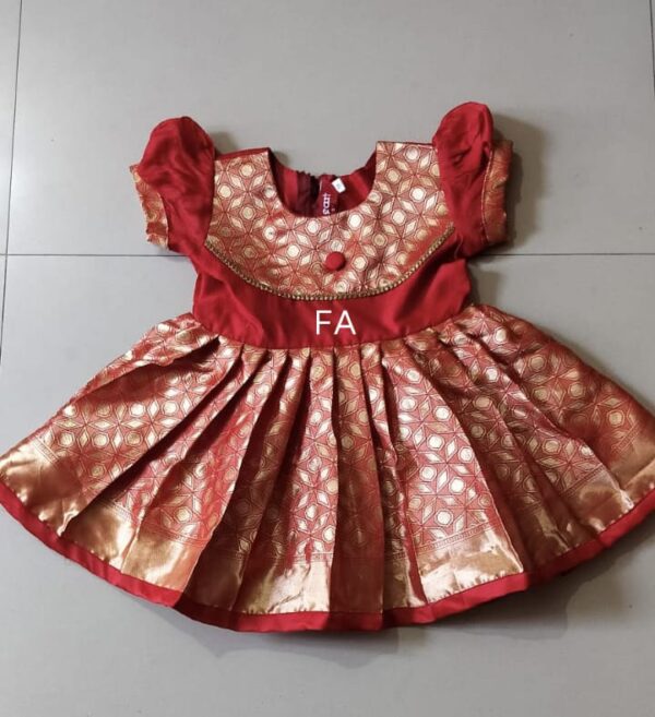 Padava Special Traditional Pattern Frock Red