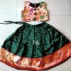 Paithani parkar polka dress for baby girl HGreen