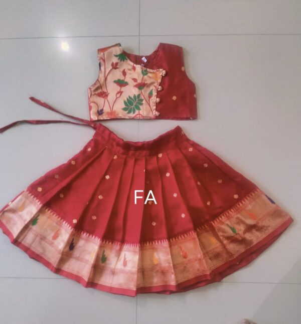Paithani parkar polka dress for baby girl HRed