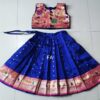 Paithani parkar polka dress for baby girl RoyalBlue
