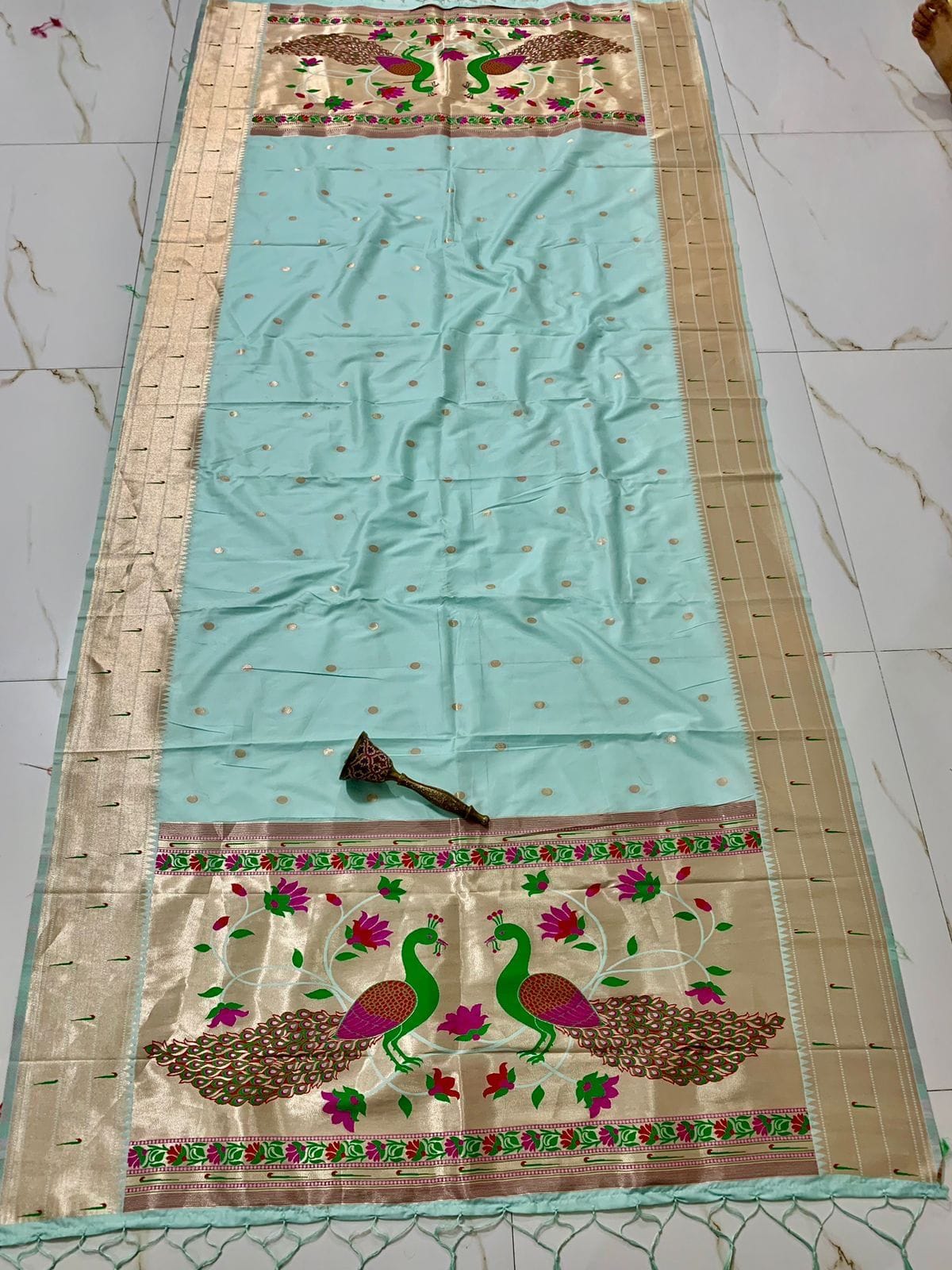 Soft Jari and Silk Dupatta Cyan Soft Jari and Silk Dupatta Cyan