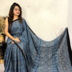 Ajrakh HandBlock Print Modal Silk Saree with Blouse