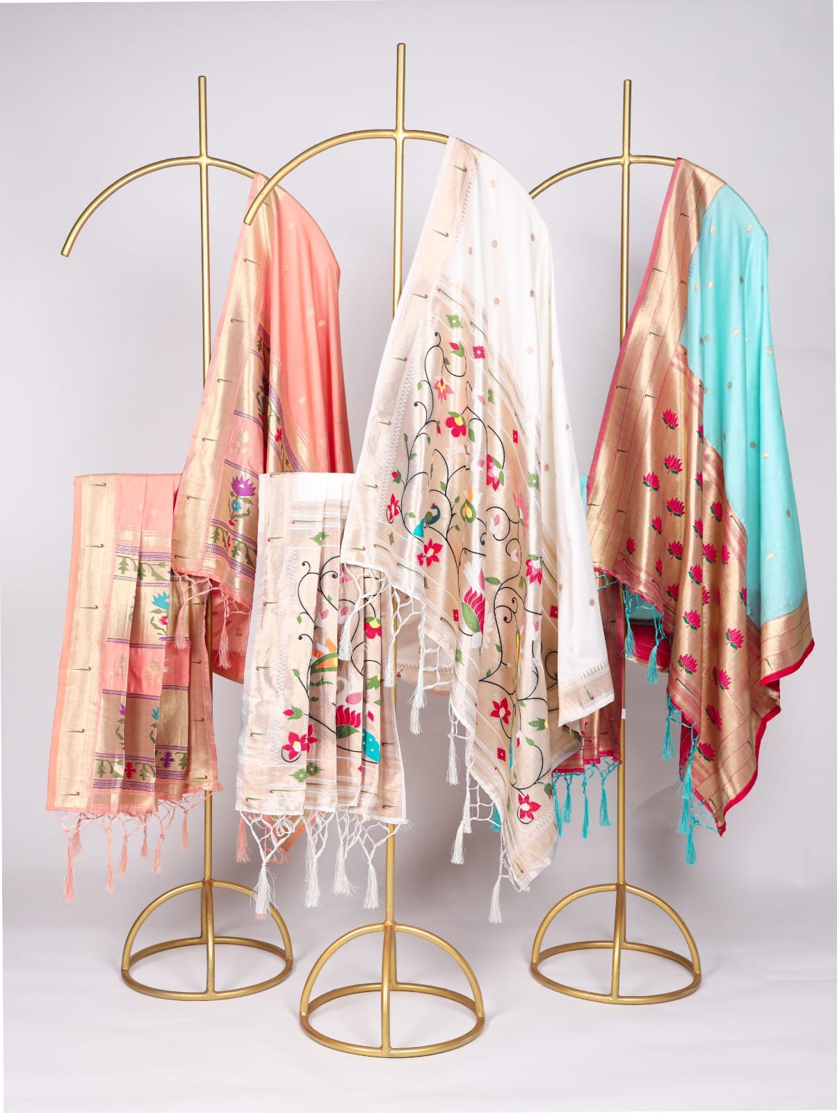 Jacquard Silk Paithani Dupattas Jacquard Silk Paithani Dupattas