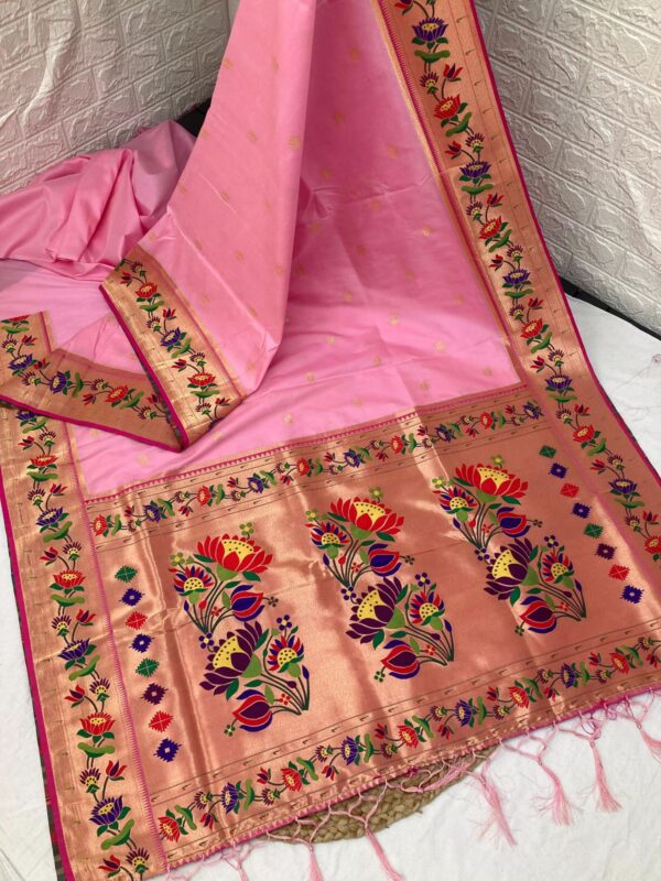 Luxurious Louts Paithani Silk Sarees Baby Pink