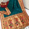 Luxurious Louts Paithani Silk Sarees BluishCyan