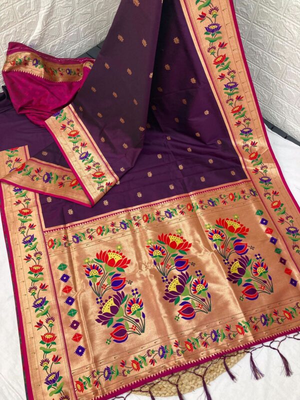 Luxurious Louts Paithani Silk Sarees RedishMagenta