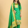 Paithani Soft Silk Salwar Suit Green