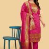 Paithani Soft Silk Salwar Suit Pink