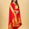 Paithani Soft Silk Salwar Suit Red (2)