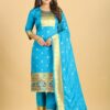 Paithani Soft Silk Salwar Suit Sky Blue