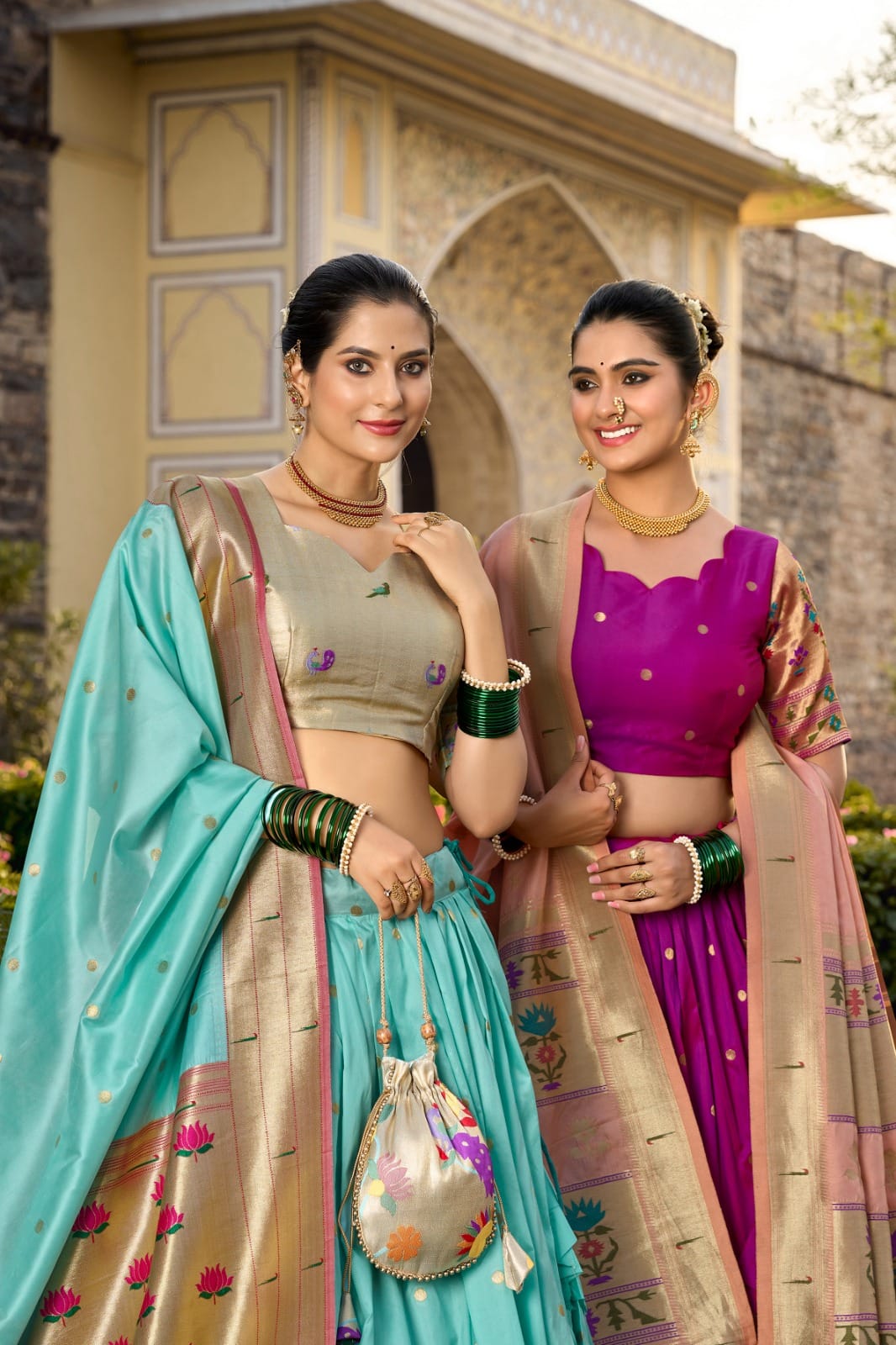 Jacquard Silk Paithani Lehenga Choli Jacquard Silk Paithani Lehenga Choli