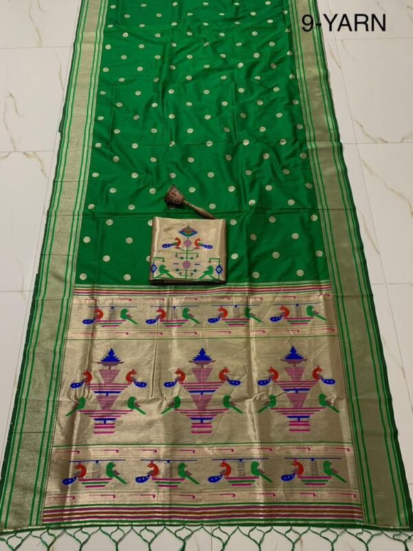 Nauvari Sadi - A Traditional Maharashtrian Attire Green