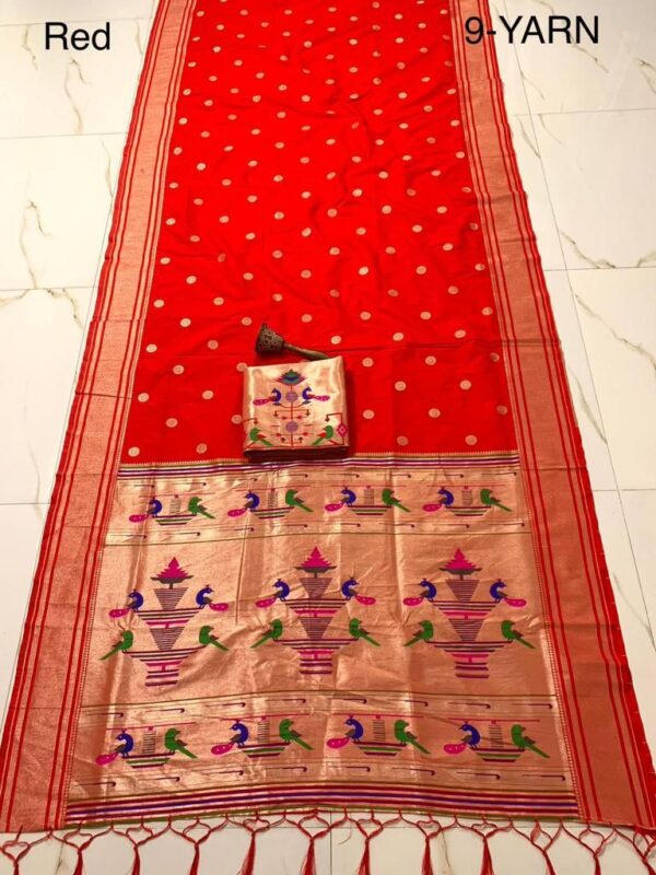 Nauvari Sadi - A Traditional Maharashtrian Attire Red