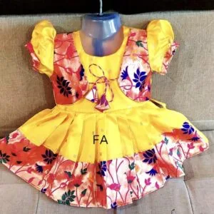 Premium Quality Paithani Jacket Frock DN 01 Yellow