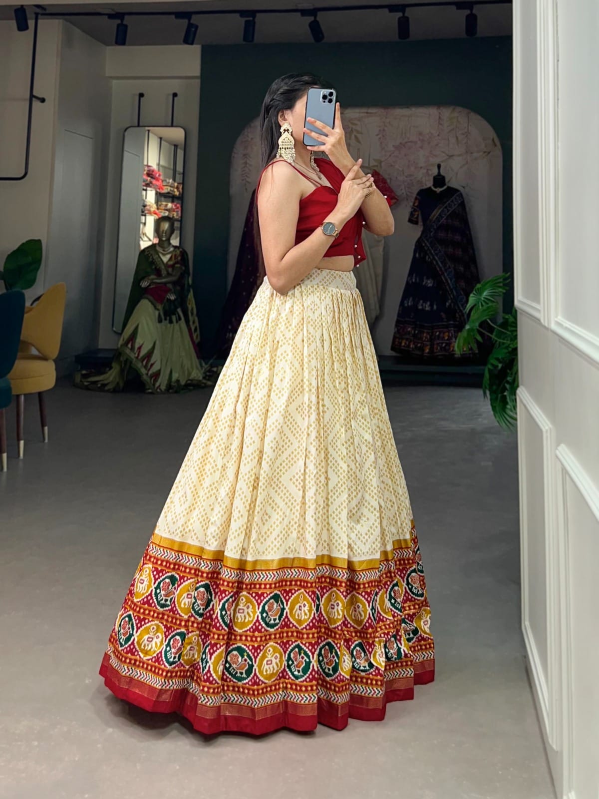 Tussar Silk Co-ord Set Lehenga Left