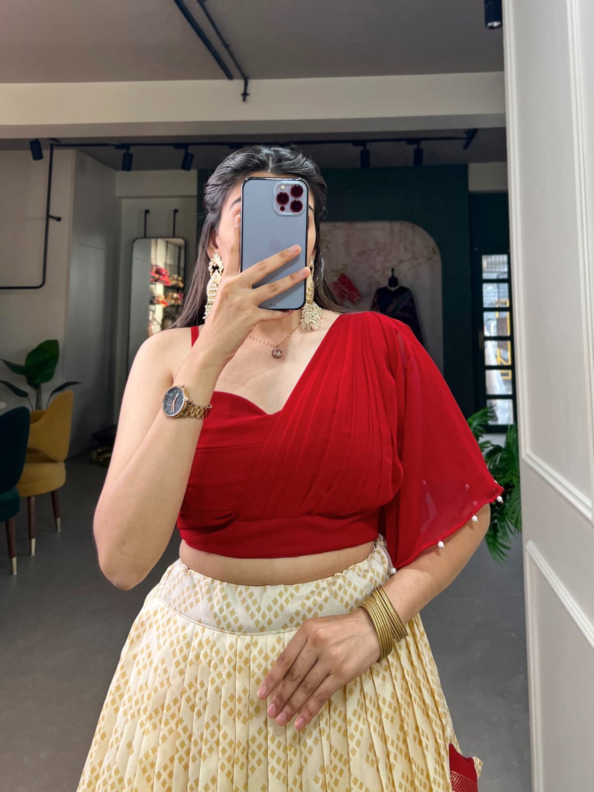 Tussar Silk Co-ord Set Lehenga Zoom