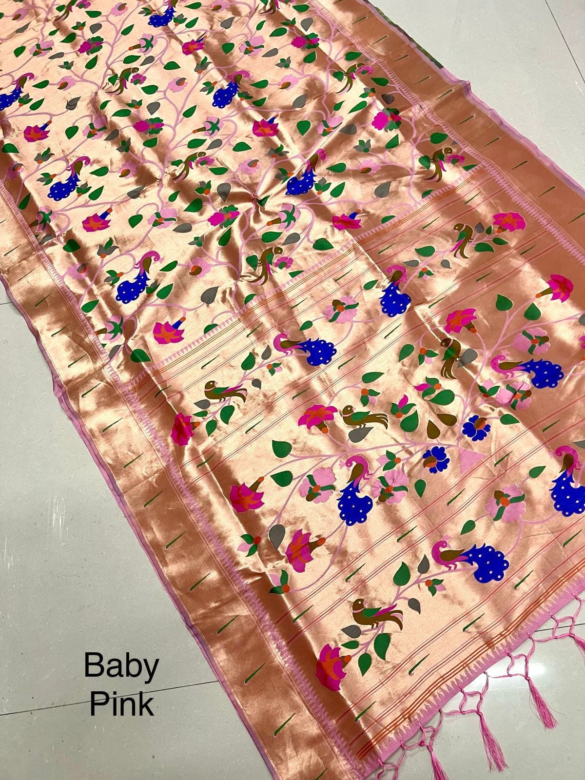 Wedding Special Brocket Paithani Baby Pink