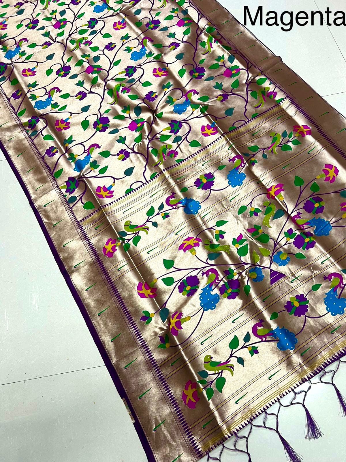 Wedding Special Brocket Paithani Magenta