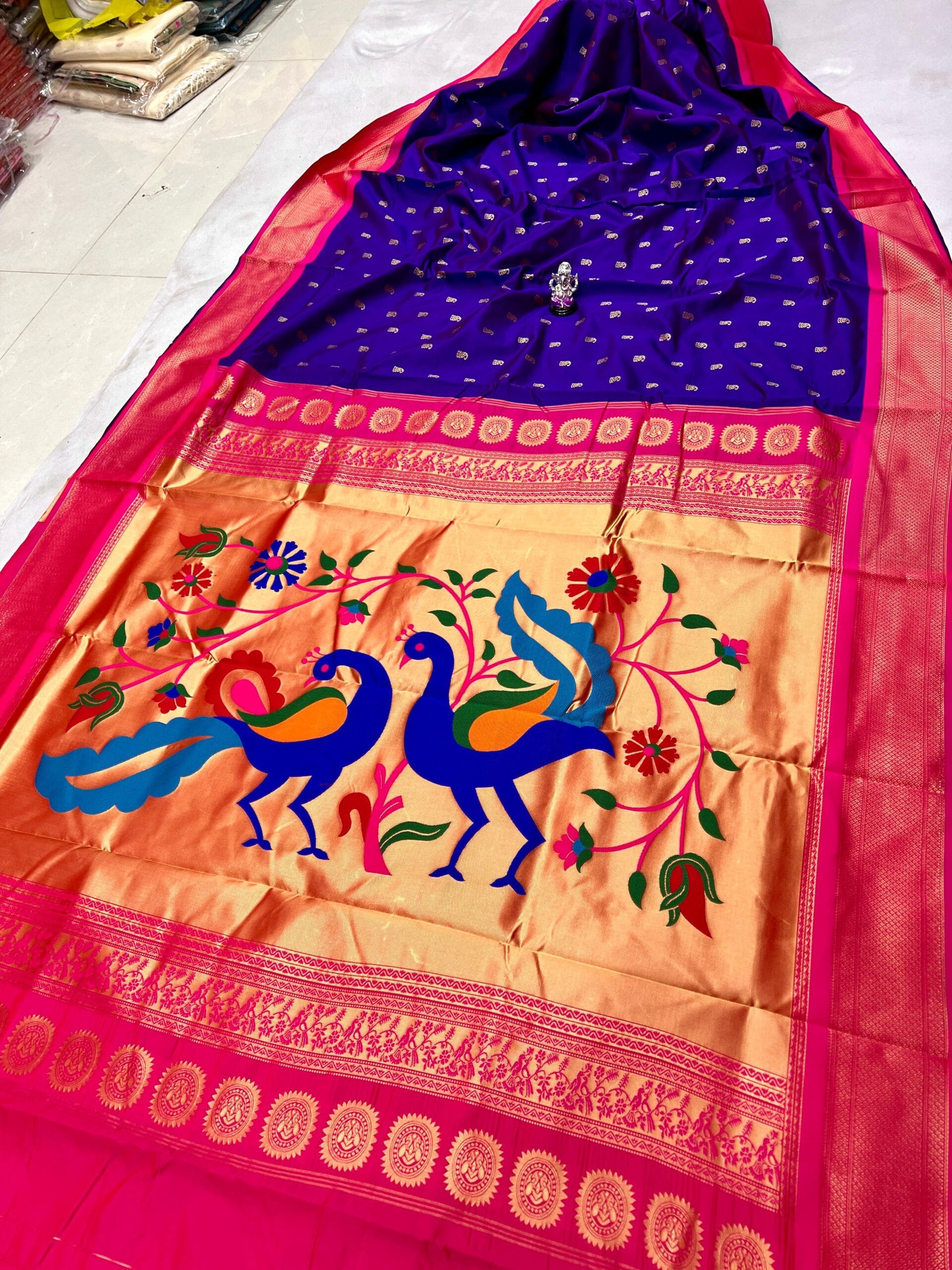 9 Yard Dhruvika Paithani Blue_Pink
