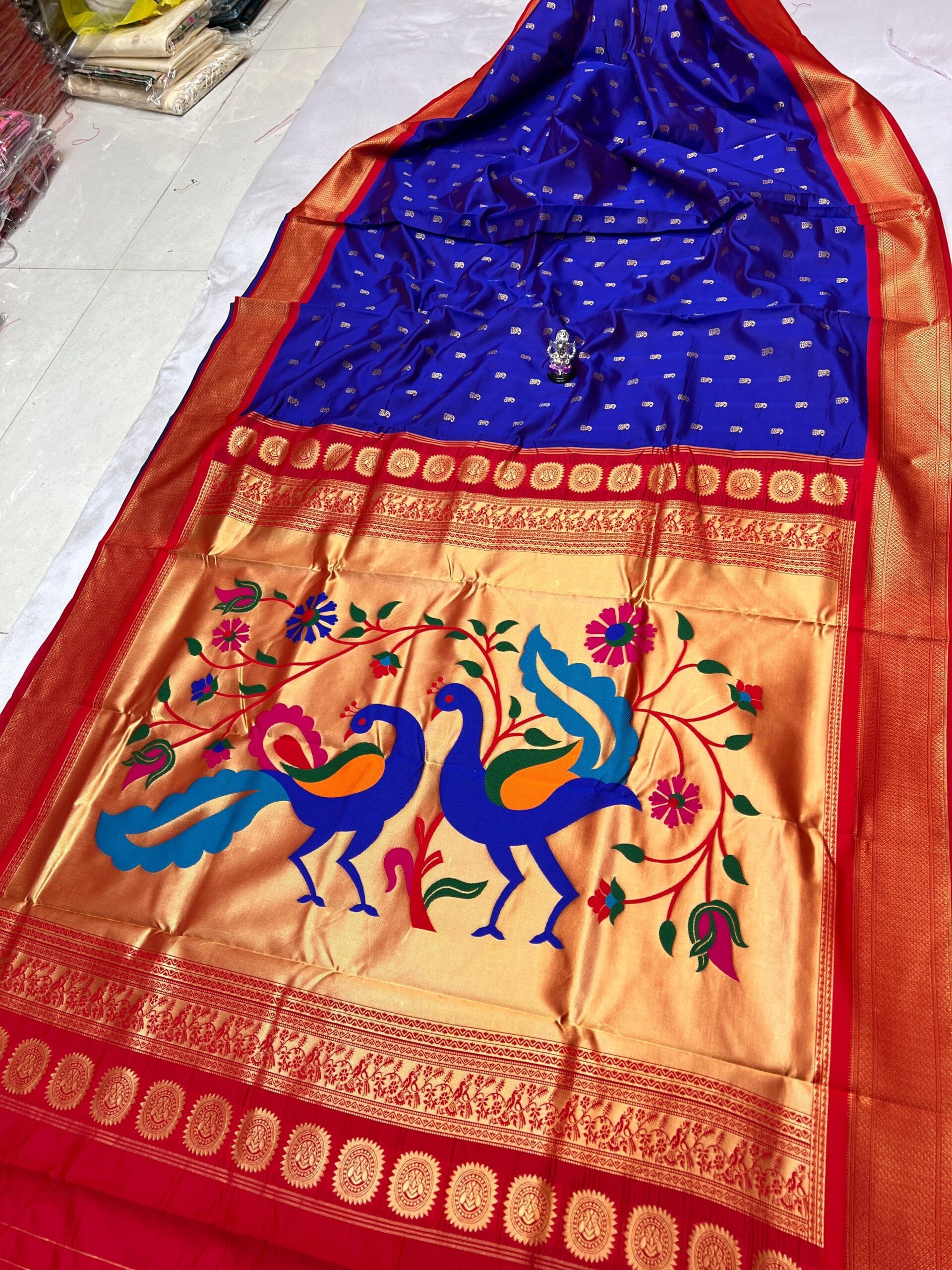 9 Yard Dhruvika Paithani Blue_Red