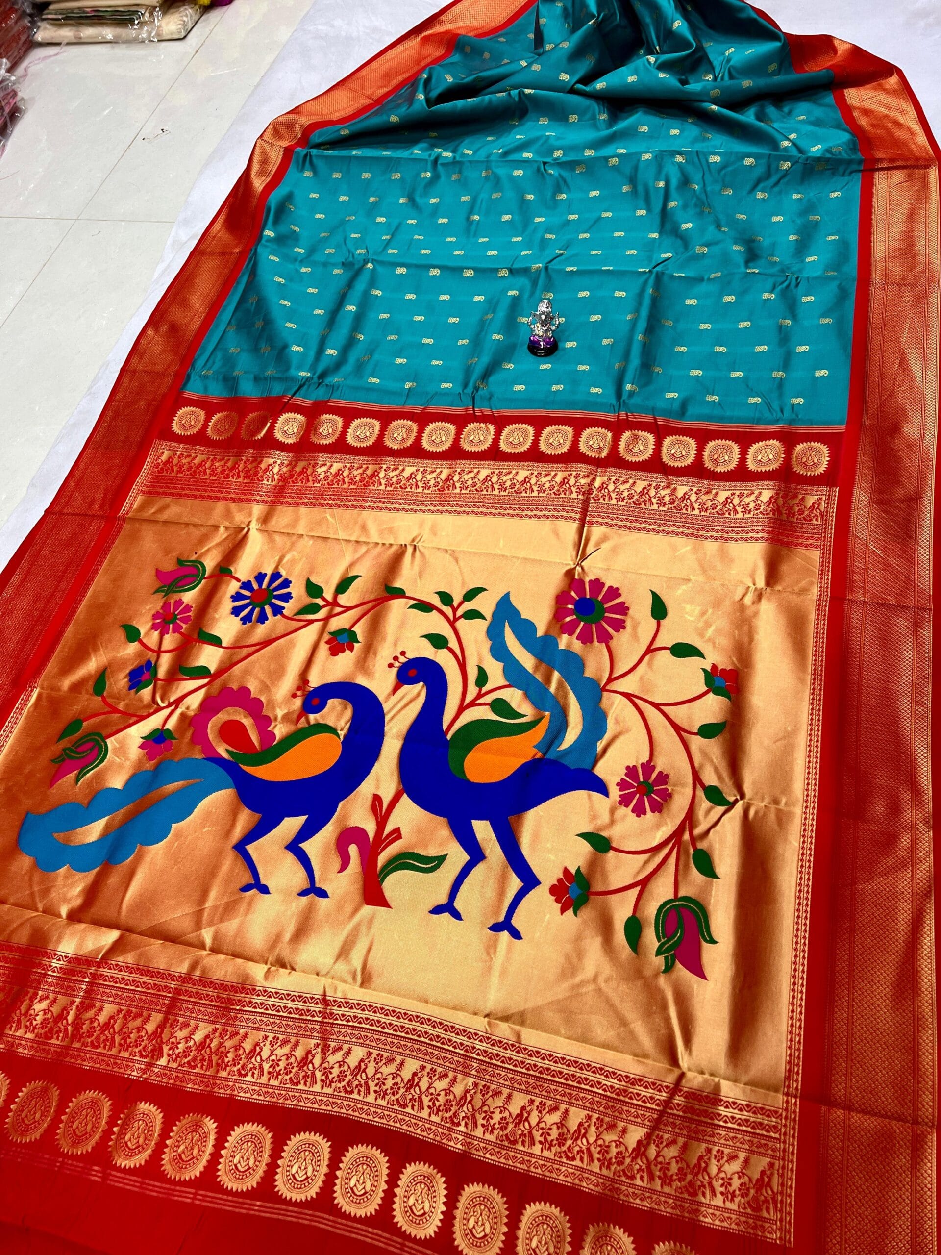 9 Yard Dhruvika Paithani Rama_Red