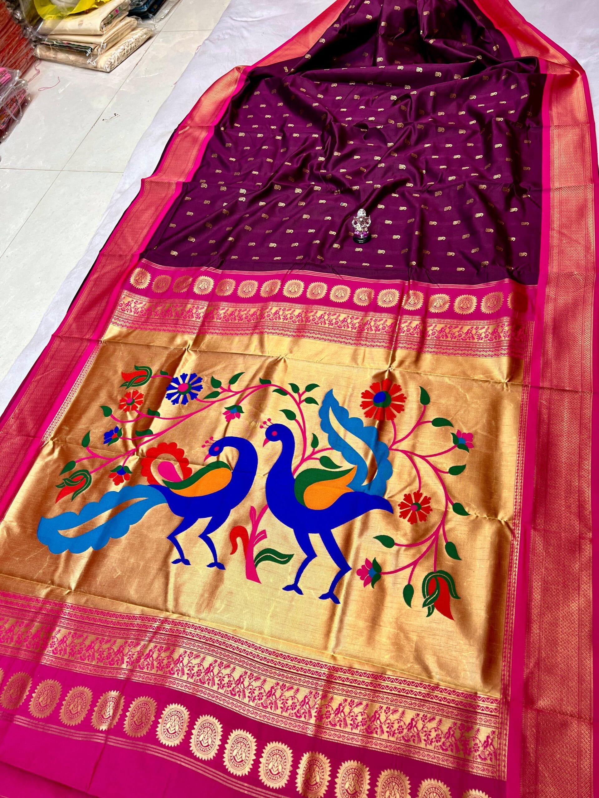9 Yard Dhruvika Paithani Wine_Pink