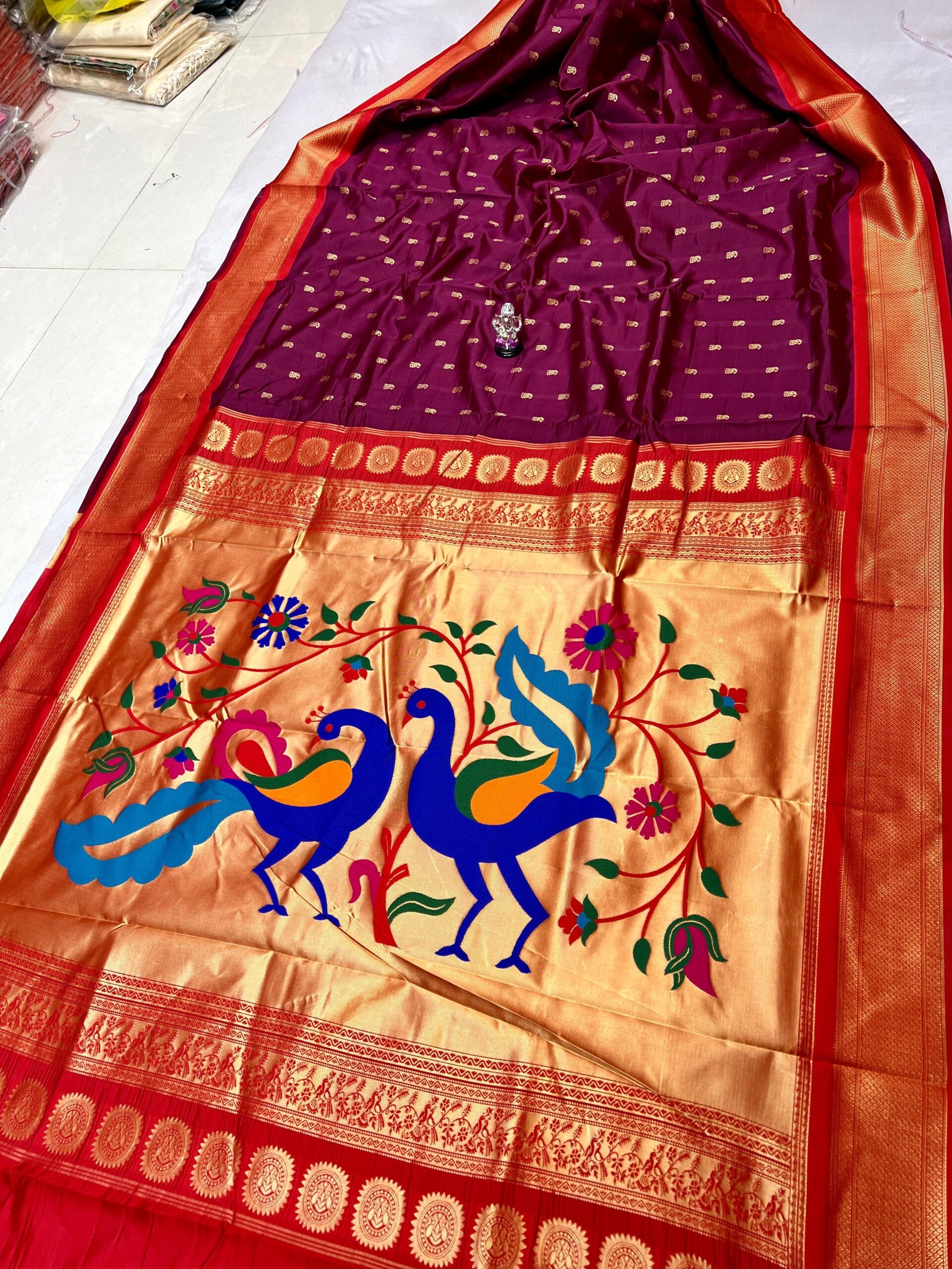 9 Yard Dhruvika Paithani Wine_Red