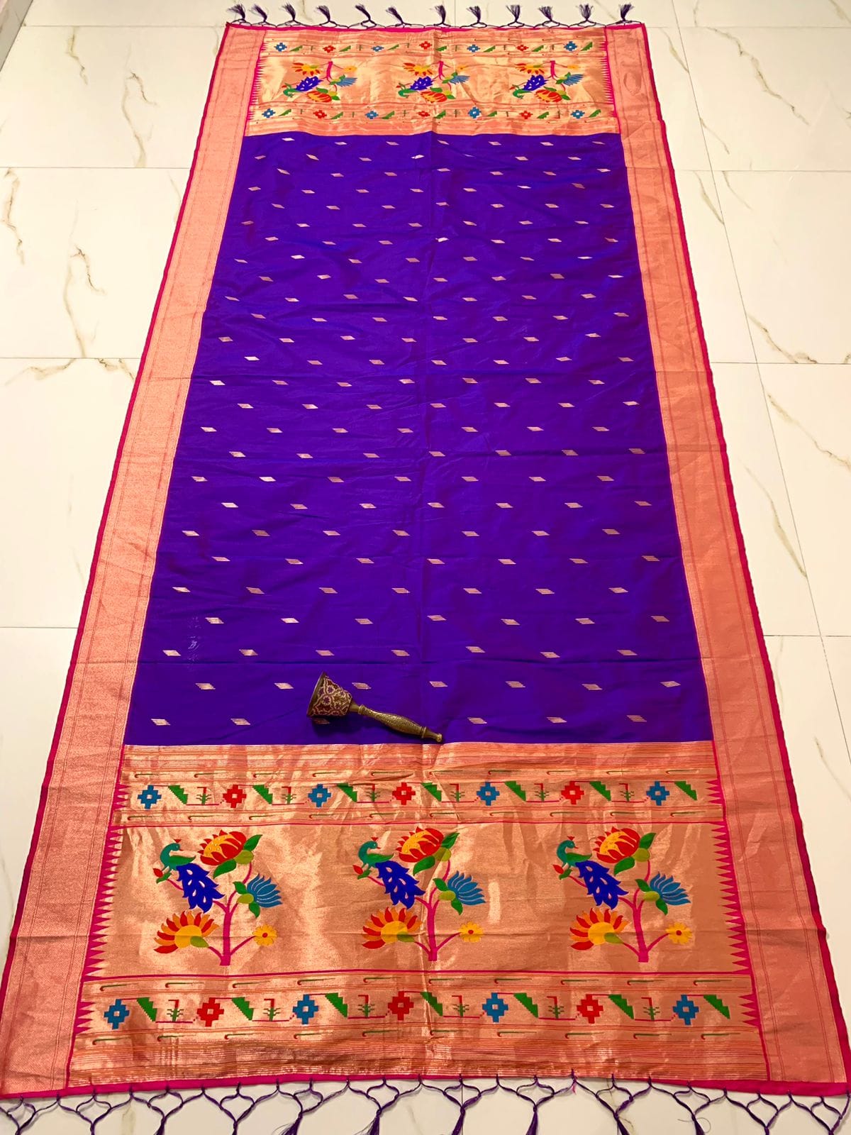 Soft Jari and Silk Paithani Dupatta Purple Soft Jari and Silk Paithani Dupatta Purple