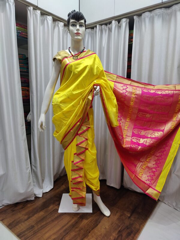 Special 9-Yard Ready-to-Wear Paithani Sarees Yellow