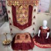 Maroon Premium Paithani Backdrop and Chaurang Cover Combo with Gauri Dress D1