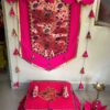 Pink Premium Paithani Backdrop and Chaurang Cover Combo D2