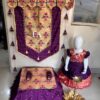 Purple Premium Paithani Backdrop and Chaurang Cover Combo with Guri Dress D1
