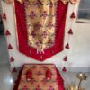 Red Premium Paithani Backdrop and Chaurang Cover Combo D1