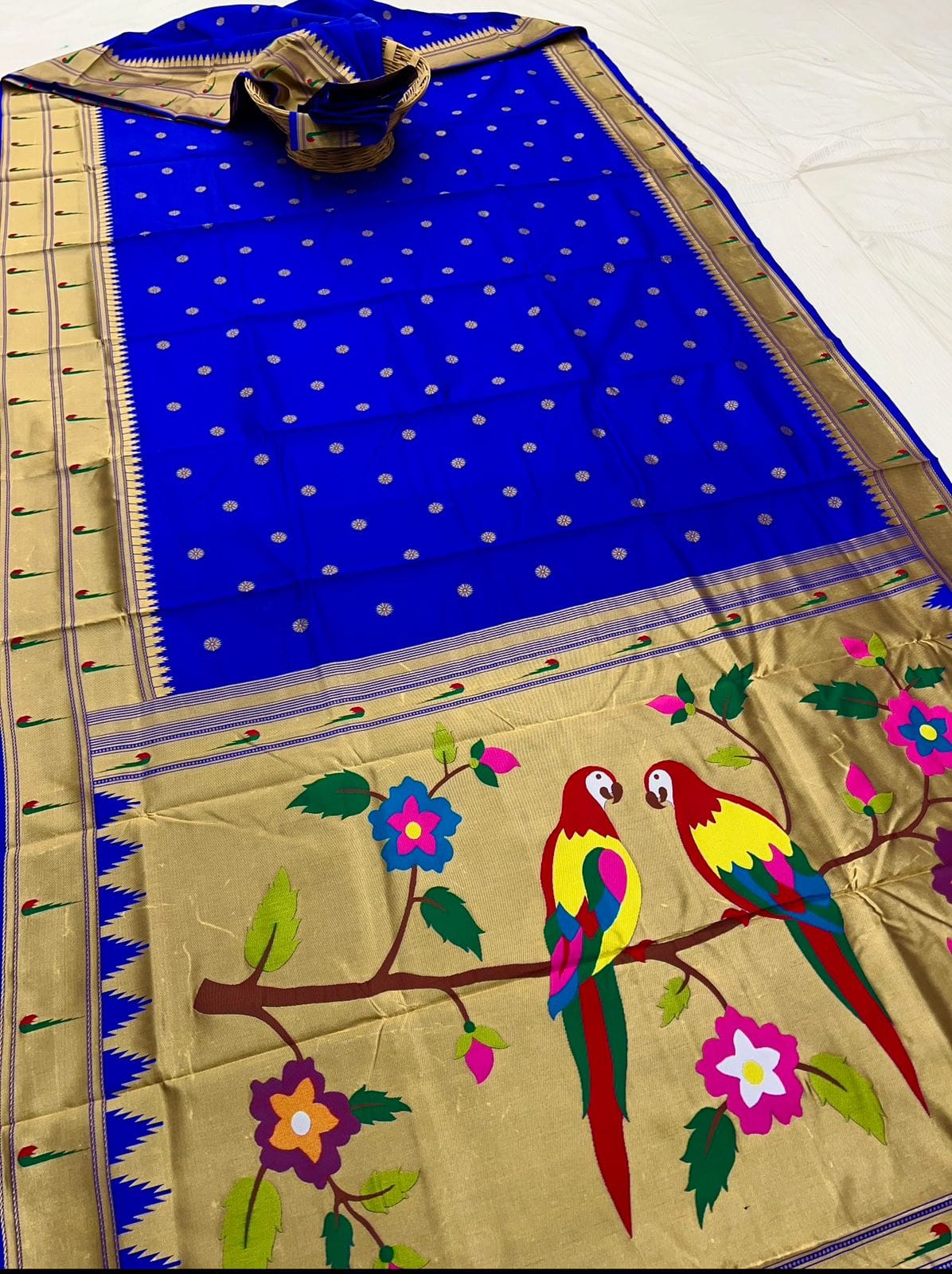 Royal Blue Double Muniya Boarder Paithani (2)