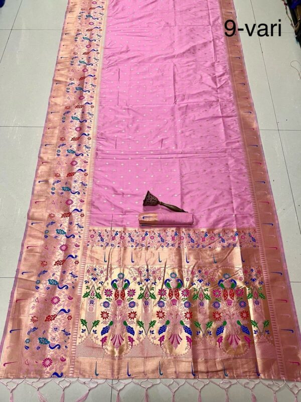 Baby Pink 9 Yard Kanchivaram Pethani Silk Saree