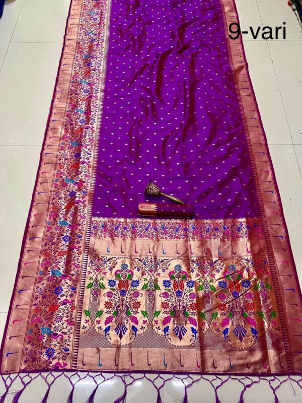 Magenta 9 Yard Kanchivaram Pethani Silk Saree