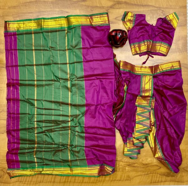 Magenta Mahalaxmi gauri readymade nauvari saree