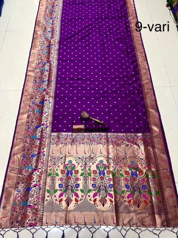 Purple 9 Yard Kanchivaram Pethani Silk Saree