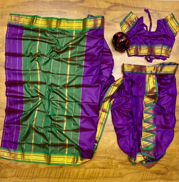 Purple Mahalaxmi gauri readymade nauvari saree